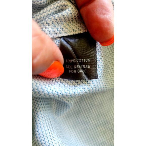 Johnson Murphy Button Down Blue White Tailored Fit Shirt , Sz XL, NEW - Picture 7 of 11